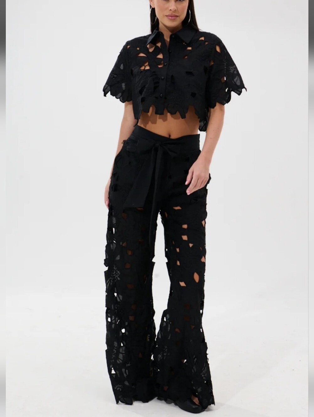 AKIRA | Bundle Dolly Floral Lace Top & Palazzo Pant - Picture 1 of 9